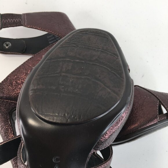 Caressa Grace Metallic Cooper Leather Ankle Strap Heels Size 6.5M - Picture 10 of 14